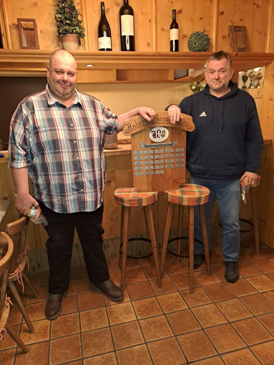 Wattrennen f&uuml;r Vereinsmitglieder am 20. Februar 2026 - Gewinner Hans Lachner und Tobias Blank